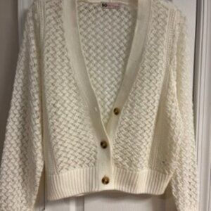 Kohls SO White Knit Cardigan